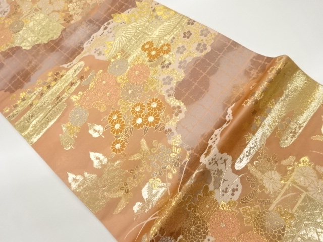 JAPANESE FUKURO OBI / WOVEN TEMPLE